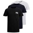 thumbnail image 1 of Jack & Jones Camiseta para Hombre, Pack de 3 - JJECORP LOGO TEE O-NECK, estampado con logo, algodón Blanco/Azul marino/Negro S (Small), 1 of 7