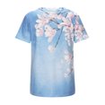 thumbnail image 5 of USSUMA Women's Tops Dressy Casual Summer Blouse Basic Short Sleeve T-Shirts for Women Trendy Dandelion Print Round Neck Womens Tunic Top Shirt Summer Beach, 5 of 8