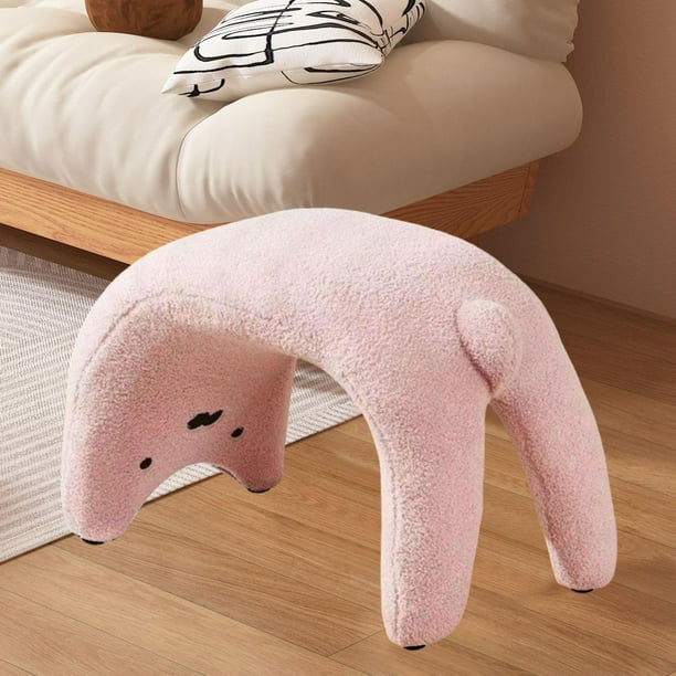 Taburete con escalón, taburete para cambiar zapatos, taburete multifuncional para ordeñar, taburete para pies, taburete de tocador para cocina, sala Rosa