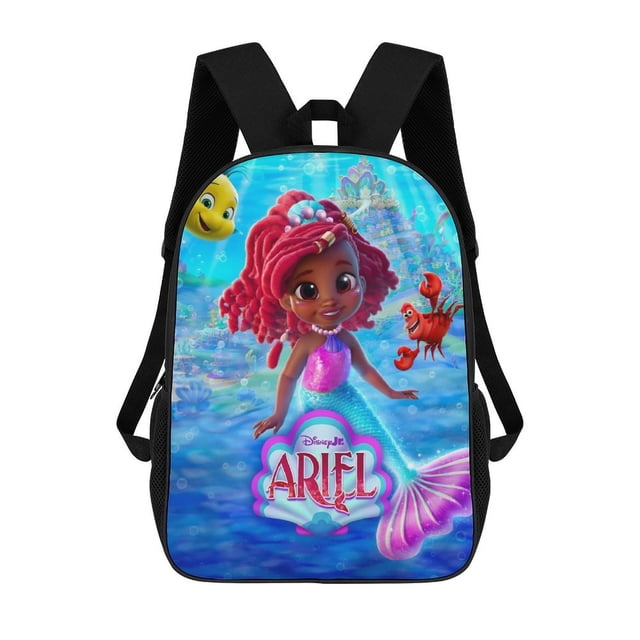 Ariel Junior-theme Backpack, Campus style schoolbag Bookbag with Adjustable Shoulder Straps And Large Zip Compartment, Unisex Travel Bags.