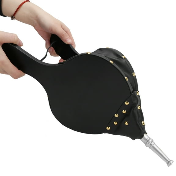 Fireplace Bellows Large Wood Air Blower Cast Nozzle for Outdoor Camping BBQ Grill Chimney Hand Bellow Pump Pit Barbeque Fire Tools Accessories [Silver]