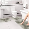 thumbnail image 4 of ZUBKTE Carpets for Living Room Mixed Color Bath Mats 3 Set Winter Bathroom Rugs For 3 Pcs Toilet Mats Universal Soft Comfort Water Absorption Non Slip Thick Machine Washable Easy to Dry Dark, 4 of 7