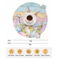 thumbnail image 6 of 15 Inch Round Placemats Set of 4, Easter Non Slip Heat Insulation PP Table Mats, Spring Rabbit Eggs Floral Colorful Wooden Grain Washable Place Mats for Kitchen Dining Party Table Decor, 6 of 7