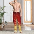 thumbnail image 6 of Lsque Red Gold Glitter Print Men's Pajama Pants, Lounge Pant - Comfortable Home Wear,Elastic Waistband, Stylish Design-X-Large, 6 of 9