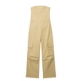thumbnail image 5 of European and American style summer women's French backless tube top long work jumpsuit for women - Army Green - S, 5 of 6