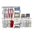 thumbnail image 4 of ModMakers 8FT Wood Closet System, Walk In Closet System with Drawers, Heavy Duty Clothes Rack with 3 Shelving Towers, Built In Closet Garment Rack With Max Load 1000 LBS, White, 4 of 7