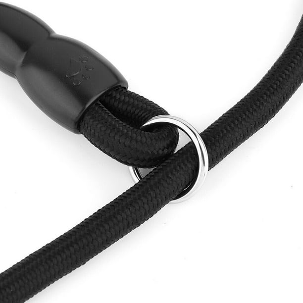 Unique Bargains Reflective Adjustable Nylon Dog Training Slip Collar with Rubber Stopper M 19.69 inch Cir Black 2 Pcs