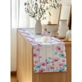 thumbnail image 5 of Table Runner 72 Inches Long for Kitchen Dining, Blue Pink Flowers Dresser Scarf Farmhouse, Dining Table Decorations for Wedding/Parties, Spring Garden Floral Gray Wooden 13 x 72 In, 5 of 8