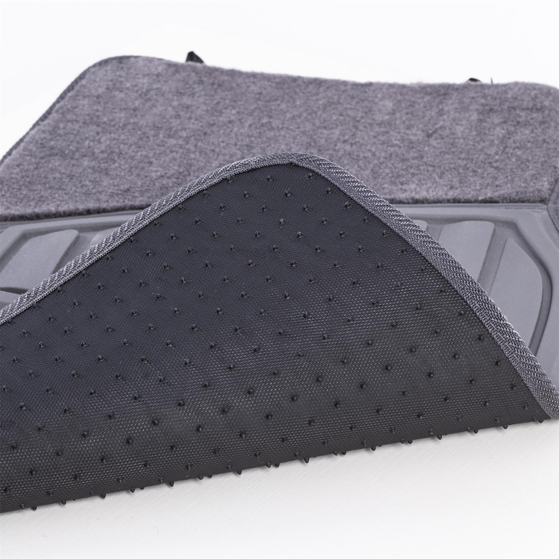 Auto Drive 4PC Carpet Car Mat Tufted Polyester Grey - Universal Fit, 202WM88