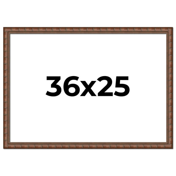 36x25 Dark Brown Bamboo Real Wood Picture Frame Width 1.5 inches | Interior Frame Depth 0.5 inches