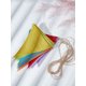 thumbnail image 1 of 1 banderín de lino y cordel, banderín triangular de arcoíris, decoraciones coloridas de tela., 1 of 3