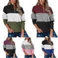 thumbnail image 4 of Gvmfive Women's Long Sleeve Lapel Zipper Sweatshirt Color Block Pullover Casual Tops, 4 of 4