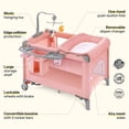 thumbnail image 6 of HARPPA 5-in-1 Baby Playard with Bassinet & Changing Table for Newborn, Pink, 6 of 9