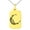 Gold, variant on Stainless Steel Mayan Crescent Moon Rune Engraved Small Rectangle Dog Tag Charm Pendant Necklace