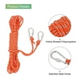 thumbnail image 3 of Uxcell Orange Hollow Braided Polypropylene Anchor Line with Hook Nylon Floating Rop for Marine Pool Rescue 33ft, 3 of 5
