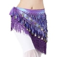 thumbnail image 7 of Belly Dance Hip Scarf with Tassels Sequins, Triangle Coins Wrap Skirt Music Festival Clothing, 7 of 7