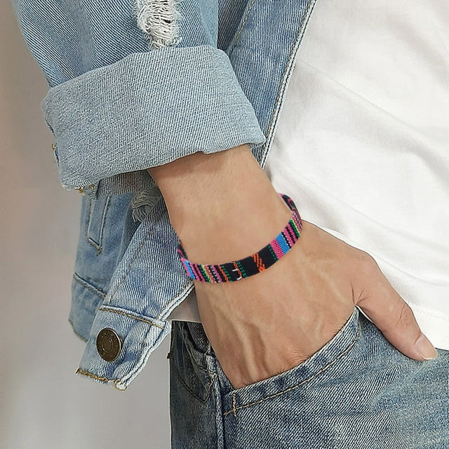 SIfdSeng Color Rope Woven Bohemia Bracelet Adjustable Boho Surfer Bracelet for Men Women Thin String Rope Handmade Beach Bracelet Colorful Bracelet Labradorite Bracelet Granddaughter Bracelet