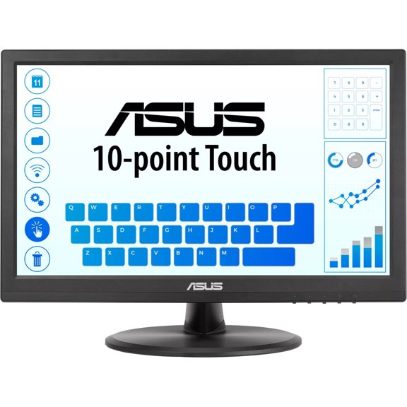 Asus VT168HR 16" Class LCD Touchscreen Monitor - 16:9 - 5 ms - 15.6" Viewable - Projected Capacitive - 1366 x 768 - WXGA - Twisted nematic (TN) - 262k - 220 Nit - LED Backlight - HDMI - VGA - Black...