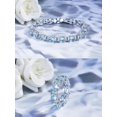 thumbnail image 1 of Bracelet de Tennis Zircone Cubique Ronde de Couleur Bleue et Ensemble d'Anneaux, 1 of 5