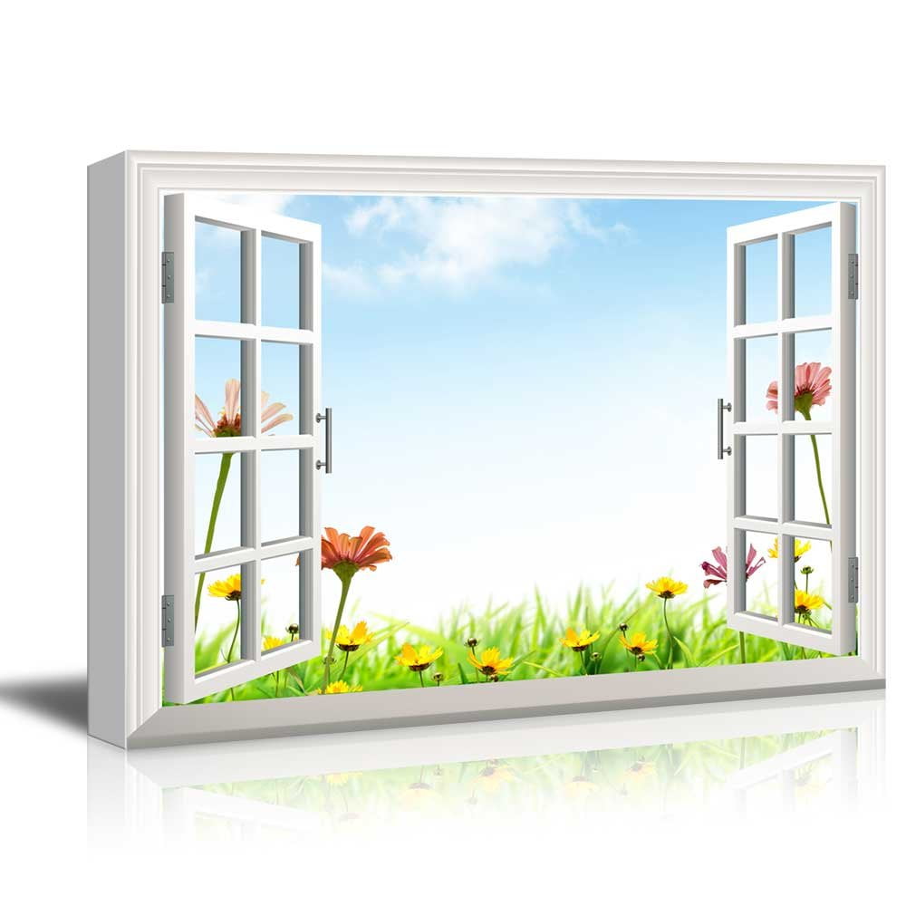 Canvas Print Wall Art Window Frame Style Wall Decor Beautiful