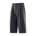 thumbnail image 4 of Yuhangmm Men Spring Summer Outdoor Casual Straight Leg Flowy Wide Solid Cropped Pants Grey XL, 4 of 5