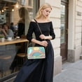 thumbnail image 5 of FORMRS Women Crossbody Purse with Chain Strap Vegan Leather Shoulder Handbag, Retro Blue Rainbow, 5 of 7