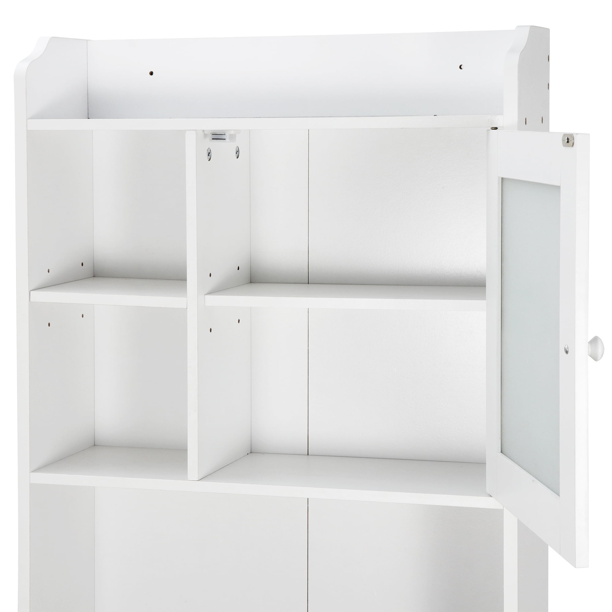 ZENY Over-The-Toilet 68.3"H Bathroom Storage Cabinet Wood Frame 3 Tiers, White