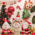 thumbnail image 2 of 2 piezas de globo de aluminio navideño, muñeco de nieve viejo, alce, hombre de jengibre, árbol de Navidad, decoración navideña de dibujos animados, suministros para fiestas., 2 of 5