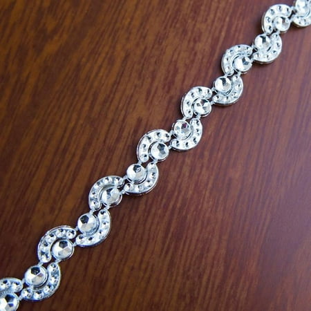 Trim Edge Banding - Wave Faux Rhinestone Banding Trim Strand, 10mm, 10 Yards