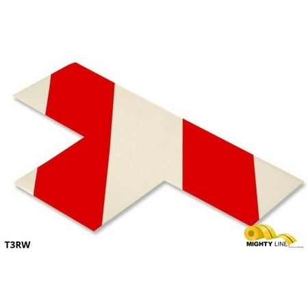 

Mighty Line 3 Wide Solid WHITE T With Red Chevrons - Pack of 100