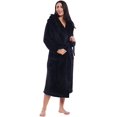 thumbnail image 1 of Women Plush Fleece Robe Long Warm Bathrobe Shawl Collar/Hood, 1 of 6