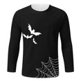 thumbnail image 5 of Halloween Gift for Men T Shirt for Men Halloween Batnet Long Sleeve Crewneck Top Novelty Tee for Seasonal Fashion Black XL, 5 of 5