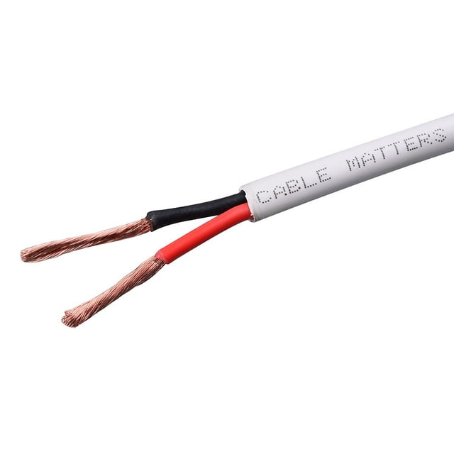 Cable Matters 12 AWG CL2 In Wall Rated Oxygen-Free Bare Copper 2 Conductor Speaker Wire (Speaker Cable) 250 Feet