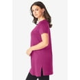 thumbnail image 3 of Roaman's Women's Plus Size Cotton Short Sleeve V-Neck Ultimate Tunic, 3 of 5
