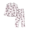 thumbnail image 1 of Balery Pink Butterflies (2) Conjunto de Pijama con Estampado para Mujer, Conjunto de Dos Piezas con Manga Larga, Ropa de Dormir Suave con Bolsillos, Pijamas Cómodos-Large, 1 of 7