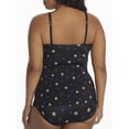 thumbnail image 2 of MIRACLESUIT Women's Black Draped Cupless #spotted Tankini Swimsuit Top 34DDD, 2 of 2