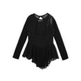 thumbnail image 4 of Haitryli Kids Girls Sequin Long Sleeve Dance Ballet Dress Figure Ice Skating Gymnastic Leotard Dancewear Black 14, 4 of 5