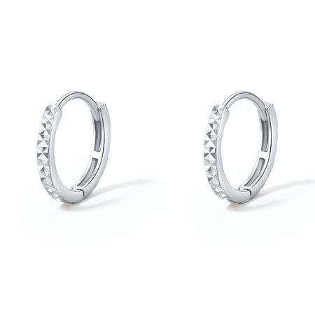 ZHOU LIU FU PT950 Hoop Earrings Minimalist Style for Women B0911409