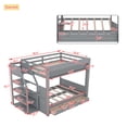 thumbnail image 5 of Wood Full Size Convertible Bunk Bed with Storage Staircase, Bedside Table, and 3 Drawers(Gray), 5 of 12