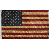 FRF 3x5 Vintage American Flag - Tea Stained American Flags 3' x 5' Outdoor Rustic Old Style United States Banner Indoors for wall 4th Of July ( 3x5ft Tea Printed Star American Flag)