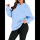 thumbnail image 2 of Sudadera Informal de Larga con Capucha para Mujer, Jersey de y Otoño con Bolsillos. Azul Real XL, 2 of 9