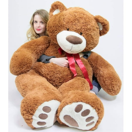 5 Foot Very Big Smiling Teddy Bear 60 Inch Soft Brown Giant Stuffed Animal with Bigfoot