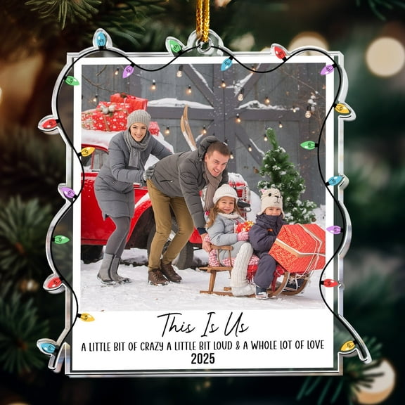 Custom Photo Polaroid Family Friends Christmas - Personalized Family Photo Ornament