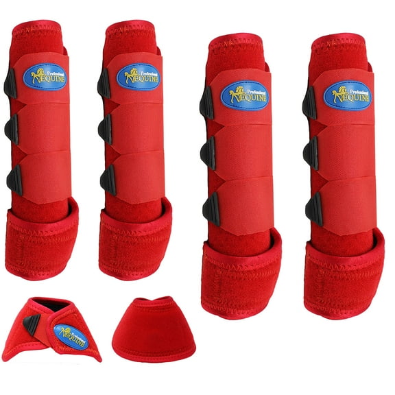 Professional Equine Horse Sports Medicine Splint Boots & Bell Boots Combo 41RDD