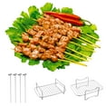 YIWEI Air Fryer Skewer Rack Stainless Steel Double Basket Grill