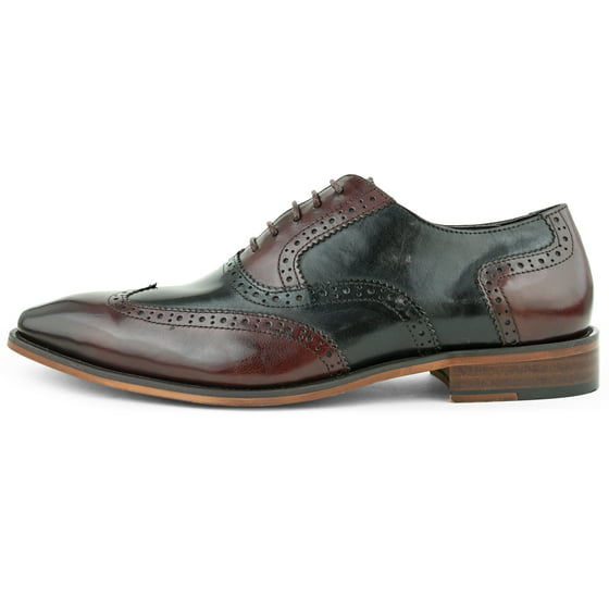 Asher Green - Asher Green Mens Two Tone Genuine Calf Leather Wingtip Spectator Oxford Dress Shoe