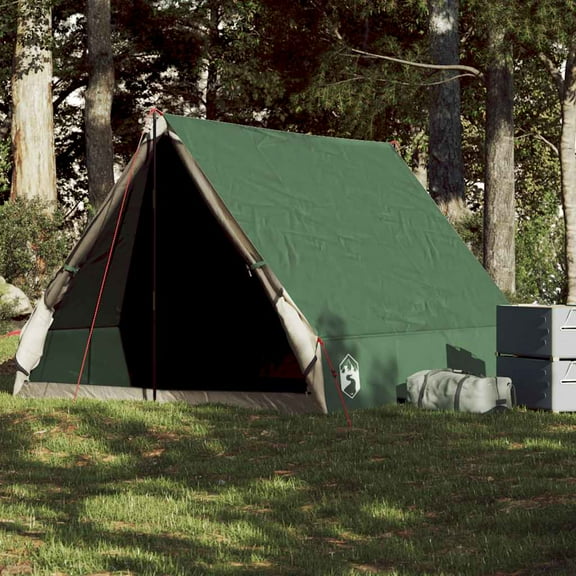 vidaXL Camping Tent A-Frame 2-Person Green Waterproof