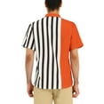 thumbnail image 3 of INSPIRE CHIC Men's Hawaiian Short Sleeve Button Down Color Block Stripe Shirts Brown XL, 3 of 6