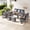 Gray, variant on MEISSALIVVE 7 Pieces Outdoor Patio Furniture Set, Wicker Patio Conversation Set with Swivel Chairs, Patio Sectional Furniture Set with Loveseat, 2 Ottomans and Dining Table (Grey)
