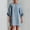 Blue, variant on Women's Shift Dress, 95% Polyester 5% Elastane Loose Fit Bubble Sleeve Button Front